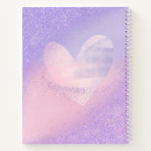 Monogram Paars Roze Gradiënt Hart Notitieboek (Achterkant)