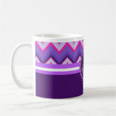 Monogram Paars Roze Tribal Chevron Zig Zags Koffiemok (Links)