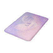 Monogram Paars Roze Verlopen Hart Badmat (Gekanteld)