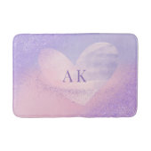 Monogram Paars Roze Verlopen Hart Badmat (Voorkant)