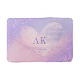 Monogram Paars Roze Verlopen Hart Badmat