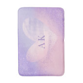 Monogram Paars Roze Verlopen Hart Badmat (Voorkant Verticaal)