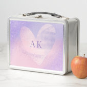 Monogram Paars Roze Verlopende Kleur Hart Lunchbox (In situ)