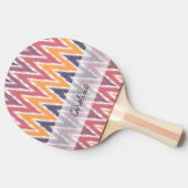 Monogram Paars Sinaasappel Ikat Chevron Zig Zag Pa Tafeltennisbatje (Zijkant)