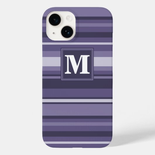 Monogram paars strepen Hoesje-Mate iPhone c Case-Mate iPhone Case (Achterkant)