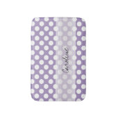 Monogram Paars White Trendy Fun Polka Dot Pattern Badmat (Voorkant Verticaal)