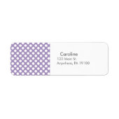 Monogram Paars White Trendy Fun Polka Dot Pattern Etiket (Voorkant)