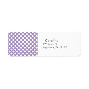 Monogram Paars White Trendy Fun Polka Dot Pattern Etiket