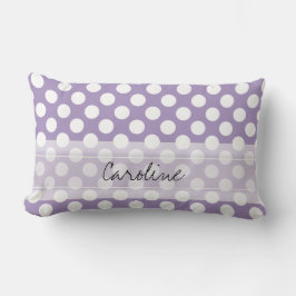 Monogram Paars White Trendy Fun Polka Dot Pattern Kussen