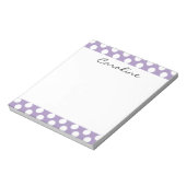 Monogram Paars White Trendy Fun Polka Dot Pattern Notitieblok (Linkerzijde)