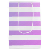 Monogram Paars & Witte Strepen Medium Cadeauzakje (Achterkant)