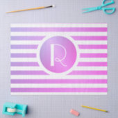 Monogram Paars & Witte Strepen Tissuepapier (Craft)