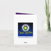 Monogram Paars, Zilveren Bloemen Bedankkaart (Achterkant)