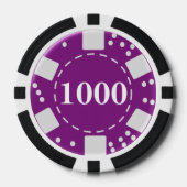 Monogram Paarse 1000 Poker Chips (Voorkant)