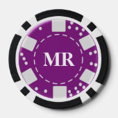 Monogram Paarse 1000 Poker Chips (Achterkant)