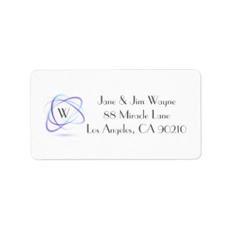 Monogram Paarse Abstracte minimale retour adres 5 Etiket