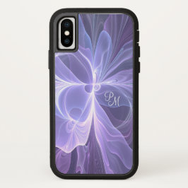 Monogram Paarse Abstracte moderne fractal Initiale iPhone 13 Hoesje