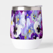 Monogram Paarse Blauwe Blauwe Pansy Floral Flowers (Links)
