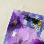 Monogram Paarse Blauwe Floral Strandlaken (In situ)