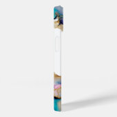 Monogram Paarse blauwe Waterverf goudwas Abstract Case-Mate iPhone Case (Achterkant / Rechts)