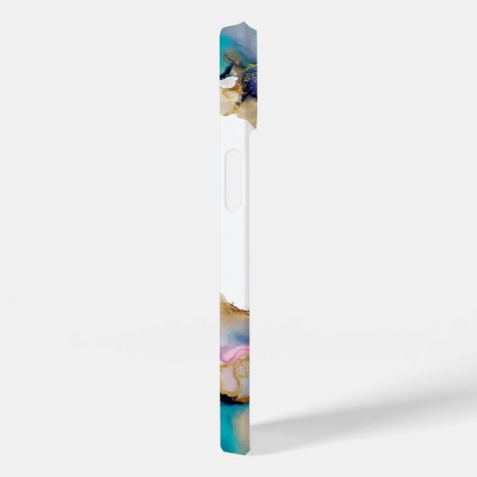 Monogram Paarse blauwe Waterverf goudwas Abstract Case-Mate iPhone Case (Achterkant / Rechts)