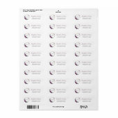 Monogram Paarse Bloem Gouden Hoepel Retouradres Etiket (Full Sheet)