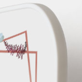 Monogram Paarse Bloem Roze Goud Geometrische Naam Pickleball Paddle (Links Detail)