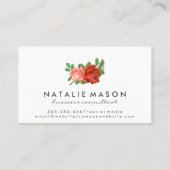 Monogram | Paarse Bloemen Visitekaartje (Achterkant)