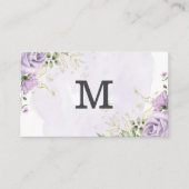 Monogram | Paarse Bloemen Visitekaartje (Voorkant)