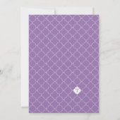 Monogram Paarse Bridal Shower Invitations Kaart (Achterkant)