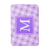 Monogram paarse cirkels badmat (Voorkant Verticaal)