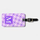 Monogram paarse cirkels bagagelabel (Voorkant horizontaal)