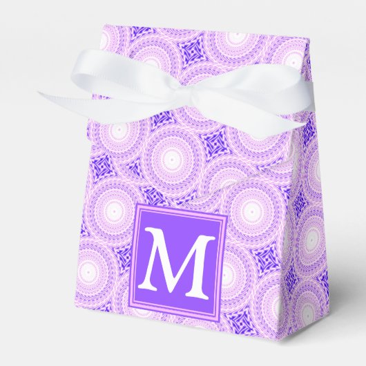 Monogram paarse cirkels bedankdoosjes (Voorkant Zijde)