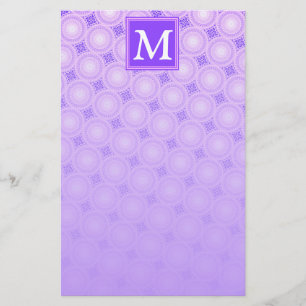 Monogram paarse cirkels briefpapier
