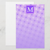 Monogram paarse cirkels briefpapier (Voorkant / Achterkant)