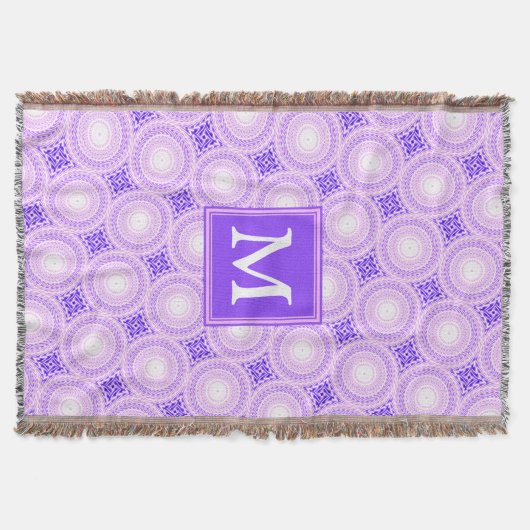 Monogram paarse cirkels deken (Voorkant)