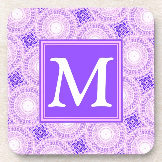 Monogram paarse cirkels drankjes onderzetter (Voorkant)