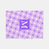 Monogram paarse cirkels fleece deken (Voorkant (Horizontaal))