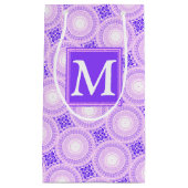 Monogram paarse cirkels klein cadeauzakje (Voorkant)