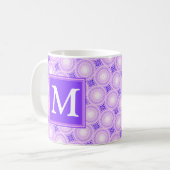 Monogram paarse cirkels koffiemok (Voorkant links)