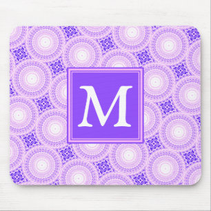 Monogram paarse cirkels muismat