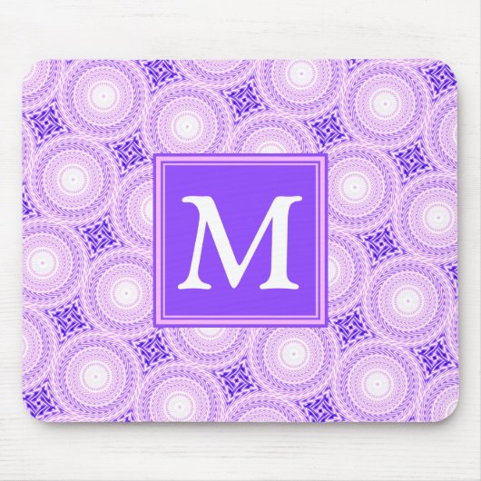 Monogram paarse cirkels muismat (Voorkant)