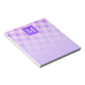 Monogram paarse cirkels notitieblok (Schuin)