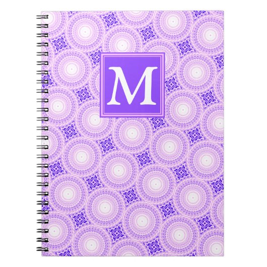 Monogram paarse cirkels notitieboek (Voorkant)