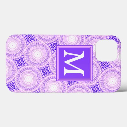 Monogram paarse cirkels patroon Hoesje-Mate iPhone Case-Mate iPhone Case (Achterkant (horizontaal))