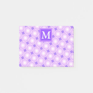 Monogram paarse cirkels post-it® notes