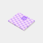 Monogram paarse cirkels post-it® notes (Schuin)