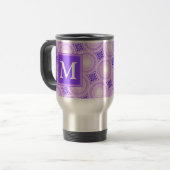 Monogram paarse cirkels reisbeker (Voorkant links)
