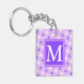 Monogram paarse cirkels sleutelhanger (Voorkant Links)