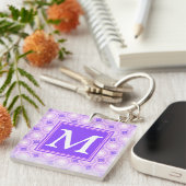 Monogram paarse cirkels sleutelhanger (Voorkant Rechts)